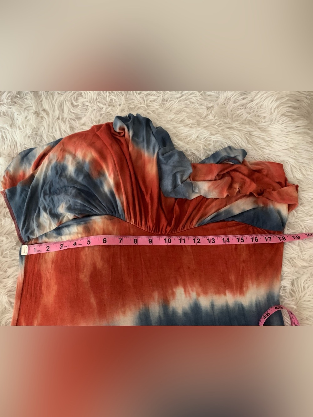 Women’s Coral & Navy Tie-Dye Maxi Dress - Picture 7 of 9